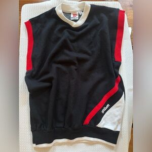 Vintage 1980s Wilson Women's Black and Red Vest
